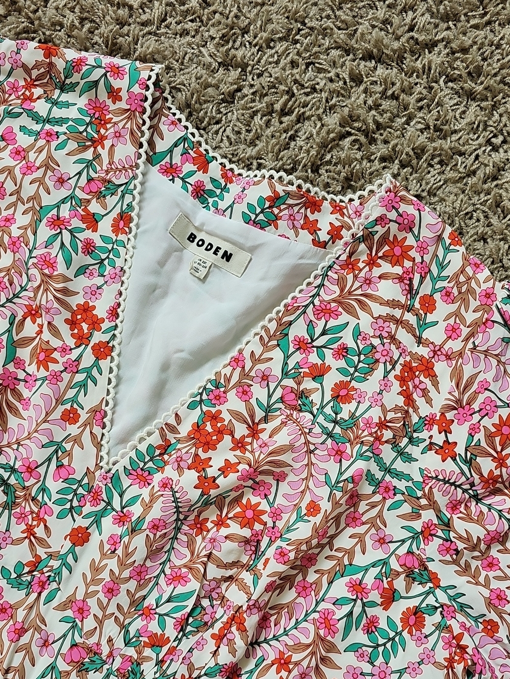 NWOT BODEN Floral Godet Tea Dress Maxi V-Neck Fit & Flare 20 - 22 - Picture 6 of 15